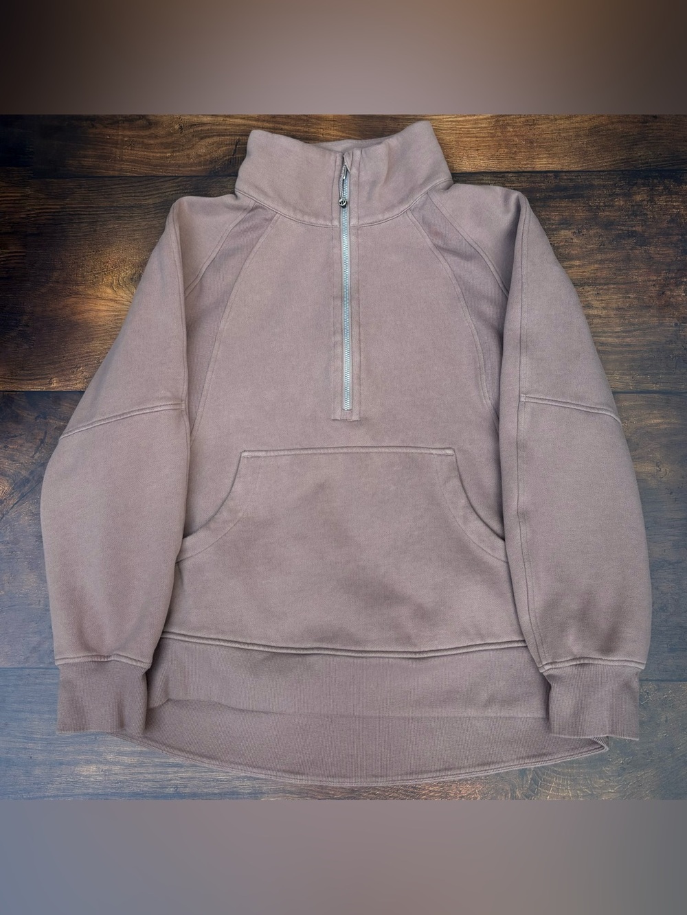 Lululemon Scuba Oversized Funnel Neck Half Zip *Long In Taupetastic Size XL/XXL